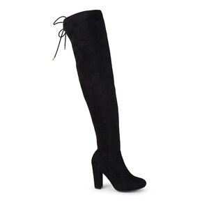 Journee Collection- Wide Calf Black Maya Over-the-Knee Boots